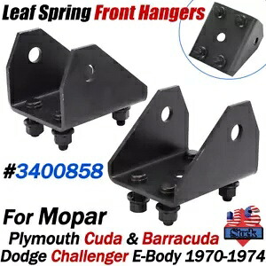 70-74 Cuda Barracuda Challenger E-Body リーフスプリングフロントハンガーキット 3400858 用 For 70-74 Cuda Barracuda Challenger E-Body Leaf Spring Front Hangers Kit 3400858 【並行輸入品】