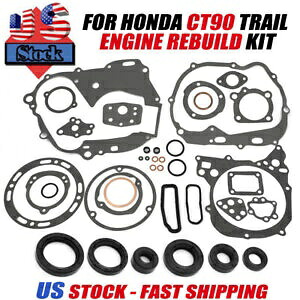 ホンダ CT90 トレイル 90 1966-1979 完全なエンジン再構築キットガスケット & オイルシール用 For Honda CT90 Trail 90 1966-1979 Complete Engine Rebuild Kit Gasket & Oil Seal 【並行輸入品】