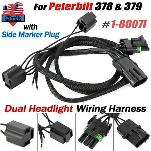 ピータービルト 378 & 379 127 / 119 BBC ヘッドライト配線ハーネスアダプター 1988-2007 For Peterbilt 378 & 379 127 / 119 BBC Headlight Wiring Harness Adapter 1988-2007 【並行輸入品】