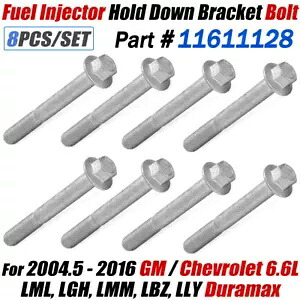 2004.5-2016 6.6L GM / シボレー Duramax 燃料インジェクターホールドダウンブラケットボルト For 2004.5-2016 6.6L GM / Chevrolet Duramax Fuel Injector Hold Down Bracket Bolt 【並行輸入品】