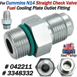 カミンズ N14 燃料ポンプ #042211 用ストレート燃料チェックバルブフィッティング。 3348332 Straight Fuel Check Valve Fitting For Cummins N14 Fuel Pump #042211 Ref. 3348332 【並行輸入品】
