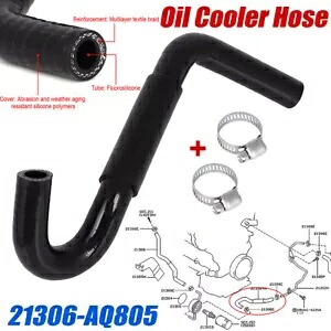 ホースオイルクーラー & 2 クランプ日産インフィニティ 3.5L M35 G35 FX35 AWD 21306-AQ805 Hose Oil Cooler & 2 Clamps For NISSAN INFINITI 3.5L M35 G35 FX35 AWD 21306-AQ805 【並行輸入品】
