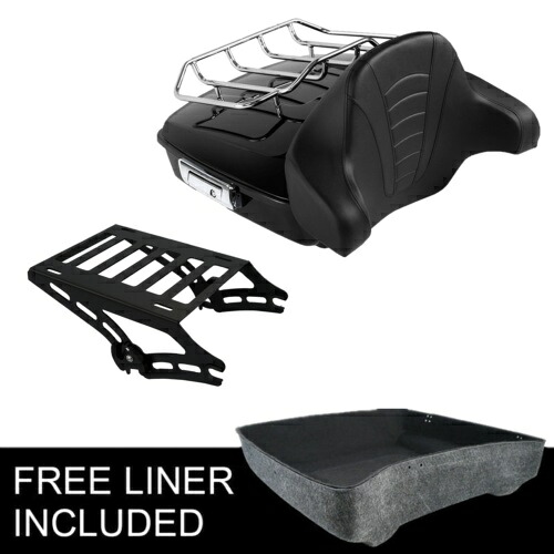 みじん切りパック トランク バックレスト 荷物マウント ラック ハーレー ロード グライド 14-23 に適合 Chopped Pack Trunk Backrest Luggage Mount Rack Fit For Harley Road Glide 14-23 【並行輸入品】
