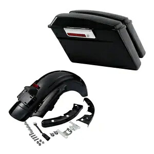 ブラックサドルバッグ LED リアフェンダー付き ハーレーストリートグライド 2009-2013 2012 に適合 Black Saddlebags W/ LED Rear Fender Fit For Harley Street Glide 2009-2013 2012 【並行輸入品】