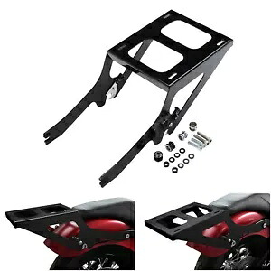 ブラック ツーアップ マウント ラック ハーレー ツアー パック ソフテイル ヘリテージ クラシック 18-23 に適合 Black Two Up Mount Rack Fit For Harley Tour Pak Softail Heritage Classic 18-23 【並行輸入品】