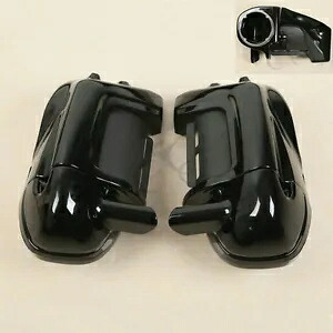 ブラック下部ベントレッグフェアリング 6.5インチスピーカーボックスポッド付き ハーレーツーリング 83-13用 Black Lower Vented Leg Fairing W/ 6.5\