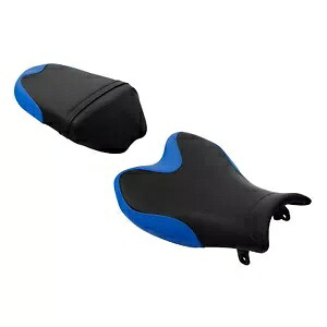 ブラック + ブルー ライダー運転席 & 助手席スズキ GSXR 1000 2009-2016 に適合 Black+Blue Rider Driver & Passenger Seats Fit For Suzuki GSXR 1000 2009-2016 【並行輸入品】