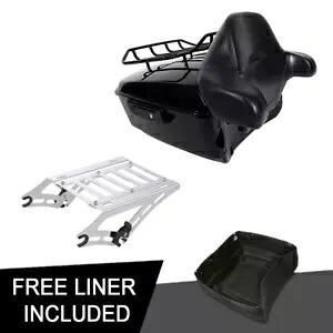 キングパック トランク マウント ラック バックレスト ハーレー ツーリング ストリート グライド 14-23 19 に適合 King Pack Trunk Mount Rack Backrest Fit For Harley Touing Street Glide 14-23 19 【並行輸入品】