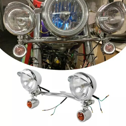 運転パッシングターンシグナルスポットフォグライトバーハーレースズキクルーザー米国に適合 Driving Passing Turn Signals Spot Fog Light Bar Fit For Harley Suzuki Cruiser US 【並行輸入品】