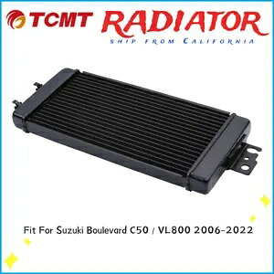 アルミブラックラジエーター冷却クーラースズキブルバード C50 2006-2022 に適合 Aluminum Black Radiator Cooling Cooler Fit For Suzuki Boulevard C50 2006-2022 【並行輸入品】