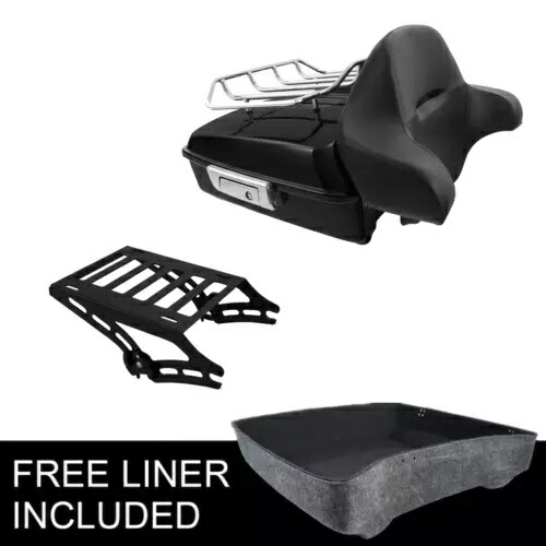 チョップドパック トランク バックレスト 2 アップ ラック ハーレー ツーリング ロード グライド 14-23 20 に適合 Chopped Pack Trunk Backrest 2-Up Rack Fit For Harley Touring Road Glide 14-23 20 【並行輸入品】