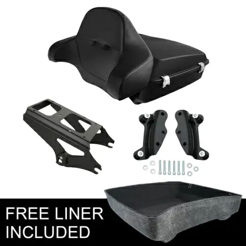 マットブラックチョップドパックトランクパッドラックドッキングフィットハーレーロードグライド 09-13 Matte Black Chopped Pack Trunk Pad Rack Docking Fit For Harley Road Glide 09-13 【並行輸入品】