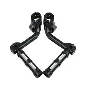 1.25インチ ブラック フットペグ フットレスト ハイウェイ ロングアングルマウント ハーレーツーリング用 1.25\