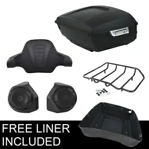 マットブラックキング トランクパッドラックスピーカー ハーレーエレクトラロードグライド 14-23用 Matte Black King Trunk Pad Rack Speaker Fit For Harley Electra Road Glide 14-23 【並行輸入品】