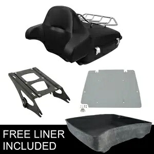 マットチョップドパック トランクラックプレート ハーレーロードキング ストリートグライド 14-23用 Matte Chopped Pack Trunk Rack Plate Fit For Harley Road King Street Glide 14-23 【並行輸入品】