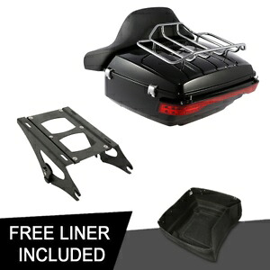 キングトランクバックレストラックテールライトハーレーロードストリートグライド 2014-2023 に適合 King Trunk Backrest Rack Tail Light Fit For Harley Road Street Glide 2014-2023 【並行輸入品】