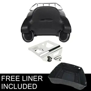 キング トランク バックレスト スピーカー & ソロ ラック ハーレー ロード ストリート グライド 09-13 に適合 King Trunk Backrest Speakers & Solo Rack Fit For Harley Road Street Glide 09-13 【並行輸入品】