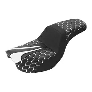 ブラック + ホワイトライダー助手席ハーレーダイナローライダーストリートボブ 06-17 に適合 Black+White Rider Passenger Seat Fit For Harley Dyna Low Rider Street Bob 06-17 【並行輸入品】