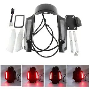 リアフェンダー筋膜セット LED ライト付きハーレーストリートロードグライド 09-13 11 12 に適合 Rear Fender Fascia Set W/ Led light Fit For Harley Street Road Glide 09-13 11 12 【並行輸入品】
