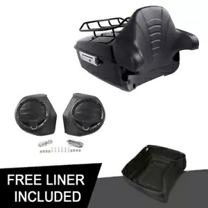 キングパック トランク ラックパッド & スピーカー付き ハーレーツアーパック ロードキング 14-23 に適合 King Pack Trunk W/ Rack Pad & Speakers Fit For Harley Tour Pak Road King 14-23 【並行輸入品】