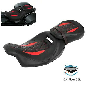 ゲルドライバー助手席ツーアップシートハーレーエレクトラストリートグライド 2009-2023 に適合 Gel Driver Passenger Two-Up Seat Fit For Harley Electra Street Glide 2009-2023 【並行輸入品】