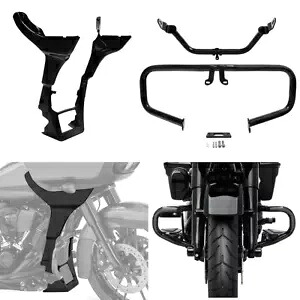 エンジンガード フェアリングブラケットスポイラーカバー付き ハーレーロードグライド 17-23 19用 Engine Guard W/ Fairing Bracket Spoiler Cover Fit For Harley Road Glide 17-23 19 【並行輸入品】