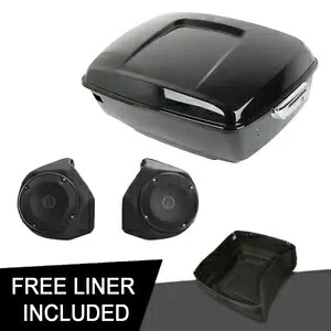 ブラックキングパックトランクスピーカーハーレーツアーパックロードキンググライド14-23 16に適合 Black King Pack Trunk Speakers Fit For Harley Tour Pak Road King Glide 14-23 16 【並行輸入品】