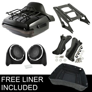 キングパック トランクラック ライトスピーカー付き ハーレーツーリングエレクトラグライド 14-23用 King Pack Trunk Rack W/Light Speakers Fit For Harley Touring Electra Glide 14-23 【並行輸入品】