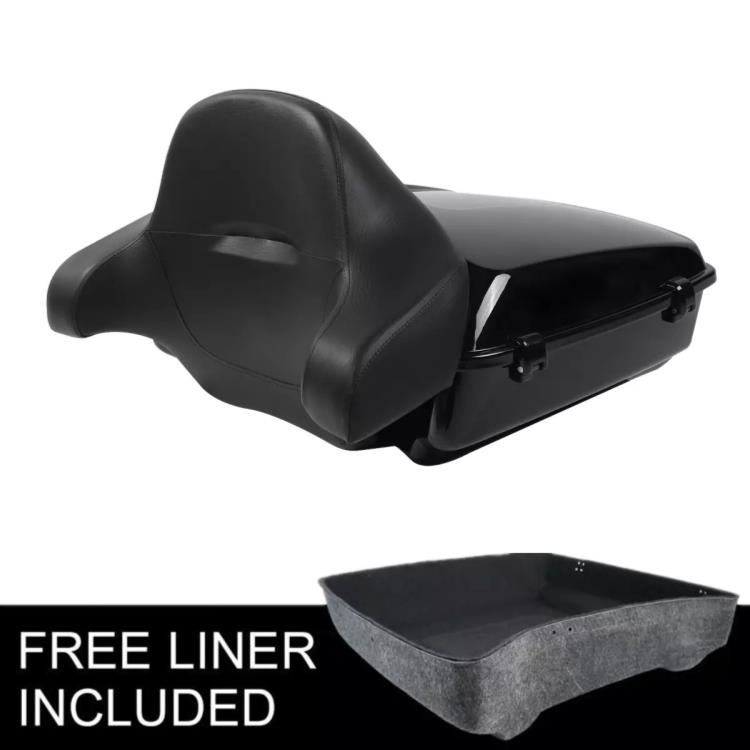 チョップドパックトランク ブラックラッチバックレストパッド付き ハーレーストリートグライド 09-13用 Chopped Pack Trunk W/ Black Latch Backrest Pad Fit For Harley Street Glide 09-13 【並行輸入品】