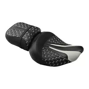 ブラック + ホワイト グレー運転席助手席フィットインディアン チーフテン リミテッド 17-23 Black+White Grey Driver Passenger Seat Fit For Indian Chieftain Limited 17-23 【並行輸入品】
