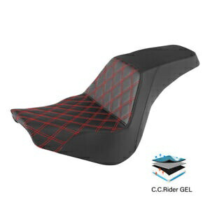 ブラック運転席&助手席ジェルシート ハーレーソフテイルスタンダードFXST 18-23 19に適合 Black Driver & Passenger Gel Seat Fit For Harley Softail Standard FXST 18-23 19 【並行輸入品】