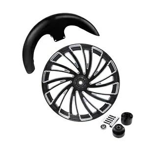 23 ''フロントホイールリムシングルディスクハブフロントフェンダーフィットハーレーロードキング 08-23 23'' Front Wheel Rim Single Disc Hub Front Fender Fit For Harley Road King 08-23 【並行輸入品】