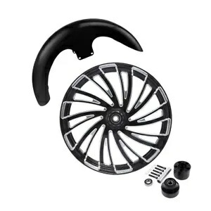 23 ''フロントホイールリムシングルディスクハブフロントフェンダーフィットハーレーロードキング 08-23 23'' Front Wheel Rim Single Disc Hub Front Fender Fit For Harley Road King 08-23 【並行輸入品】