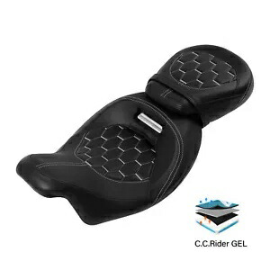 運転席助手席ツーアップゲルシートハーレーエレクトラストリートグライド 2009-2024 に適合 Driver Passenger Two-Up Gel Seat Fit For Harley Electra Street Glide 2009-2024 【並行輸入品】