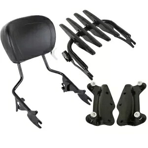 ブラックバックレスト SissyBar 荷物ラックドッキングキットハーレーロードグライド 09-13 に適合 Black Backrest SissyBar Luggage Rack Docking Kit Fit For Harley Road Glide 09-13 【並行輸入品】
