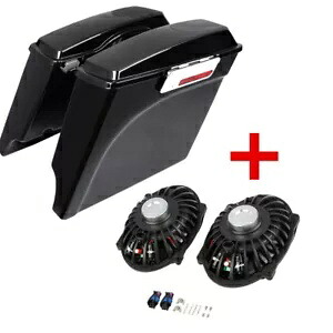 ストレッチ拡張サドルバッグ & スピーカーハーレーロードキンググライド 94-13 12 に適合 Stretched Extended Saddlebag & Speakers Fit For Harley Road King Glide 94-13 12 【並行輸入品】