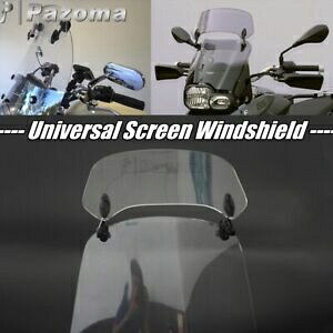 オートバイクリアスクリーンフロントガラススポイラーエアディフレクターユニバーサル調整可能 Motorcycle Clear Screen Windshield Spoiler Air Deflector Universal Adjustable 【並行輸入品】
