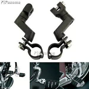 2x エンジンガード ロングホーン オフセットペグマウント 1-1/2インチ マグナムクランプ ハーレーホンダ用 2x Engine Guards Longhorn Offset Peg Mounts 1-1/2\