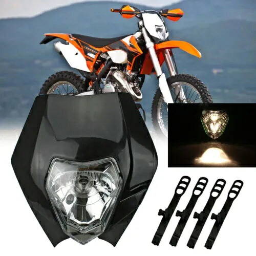 ホワイトダートバイクヘッドライト EXC XC XCW XCF SXF 150 250 300 350 400 450 500 530 White Dirt Bike Headlight For EXC XC XCW XCF SXF 150 250 300 350 400 450 500 530 【並行輸入品】