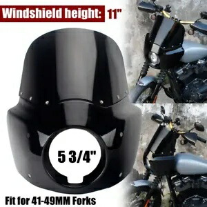 フロントフェアリング + 11 インチフロントガラスキット Harley Dyna Street Bob FXDB カスタム FXDC 用 Front Fairing + 11\