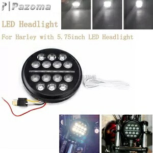ラウンドヘッドライト LED 5.75 インチヘッドランプ DRL 付きハーレーダイナストリートストリートロッド用 Round Headlight LED 5.75'' Headlamp w/DRL For Harley Dyna Street Street Rod 【並行輸入品】
