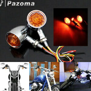 オートバイクローム弾丸 LED ブレーキランニングライトターンシグナルインジケーターユニバーサル Motorcycle Chrome Bullet LED Brake Running Light Turn Signal Indicator Universal 【並行輸入品】