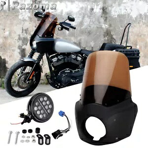 ハーレークラブスタイル FXLRS 114 117 LED ヘッドライト + フェアリング 15 インチフロントガラス付き 20+ For Harley Club Style FXLRS 114 117 LED Headlight + Fairing w/15\