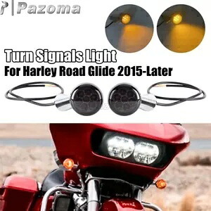 ハーレーダビッドソン ロード グライド クローム ハウジング LED ターン シグナル ライト スモーク レンズ用 For Harley-Davidson Road Glide Chrome Housing LED Turn Signal Lights Smoke Lens 【並行輸入品】