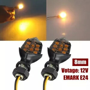 BMW ホンダ ヤマハ 8 ミリメートル E24 LED ミニターンシグナルライトインジケーターランプスモーク For BMW Honda Yamaha 8mm E24 LED Mini Turn Signal Light Indicator Lamp Smoke 【並行輸入品】