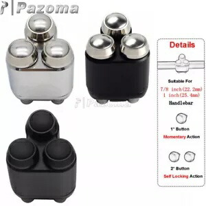 7/8 インチまたは 1 インチのハンドルバーコントロールスイッチ 3 ボタンモメンタリ / セルフラッチスイッチ 7/8 in or 1 in Handlebar Control Switch 3 Button Momentary / Self Latch Switch 【並行輸入品】