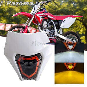 ホンダ CR125R/250R CRF100F CRF150R ダートバイク LED ヘッドライトホワイトカバー 08-15 For Honda CR125R /250R CRF100F CRF150R Dirt Bike LED Headlight White Cover 08-15 【並行輸入品】