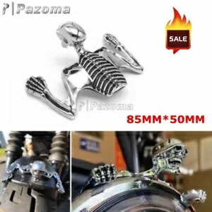 クローム ハイウェイ ホーク スカル オーナメント ヘッドライト バイザー スケルトン ハーレー ダイナに適合 Chrome Highway Hawk Skull Ornament Headlight Visor Skeleton Fits Harley Dyna 【並行輸入品】