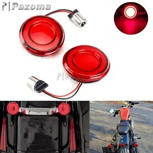 レッド 1156 LED ブレット リア ターン シグナル インジケーター ライト プレート ハーレー ロード グライド用 Red 1156 LED Bullet Rear Turn Signal Indicator Light Plate For Harley Road Glide 【並行輸入品】