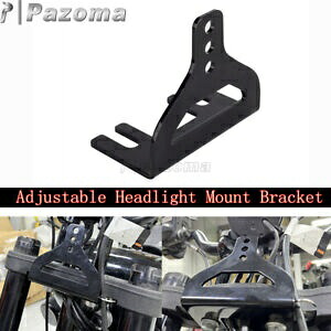 調整可能なヘッドライトマウントブラケットブラックハーレーダイナ/ストリートボブ/ソフテイル用 Adjustable Headlight Mount Bracket Black For Harley Dyna / Street bob / Softail 【並行輸入品】